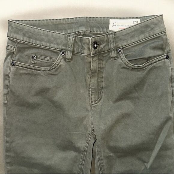Two by Vince Camuto Washed Olive Green Stretch Cotton Skinny Jeans Size 27/4 - Picture 5 of 11